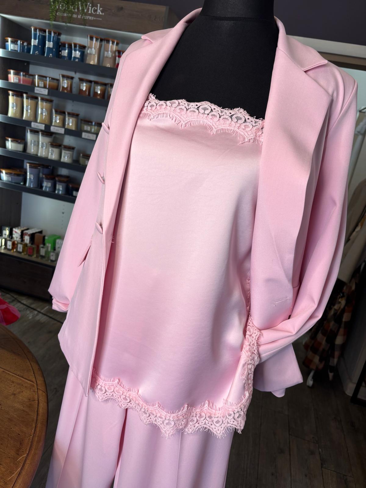 Canotta in Satin e Pizzo
