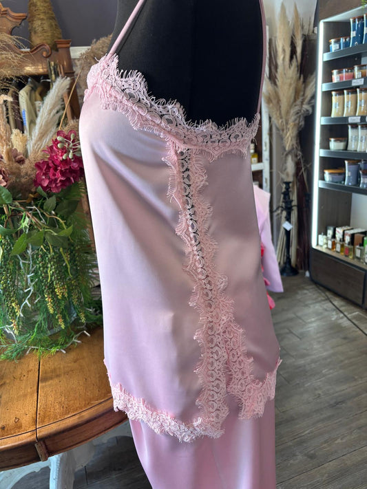 Canotta in Satin e Pizzo