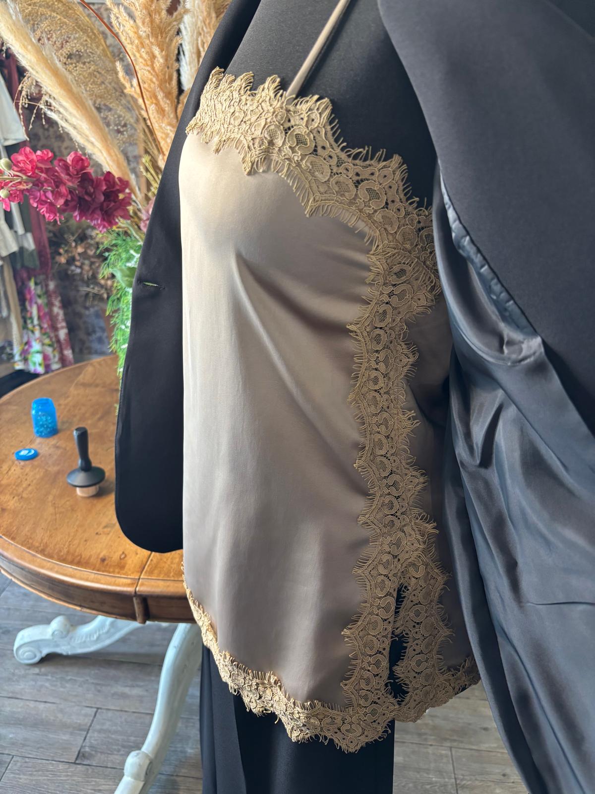 Canotta in Satin e Pizzo
