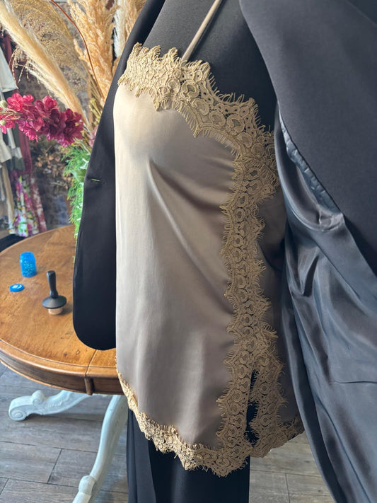 Canotta in Satin e Pizzo